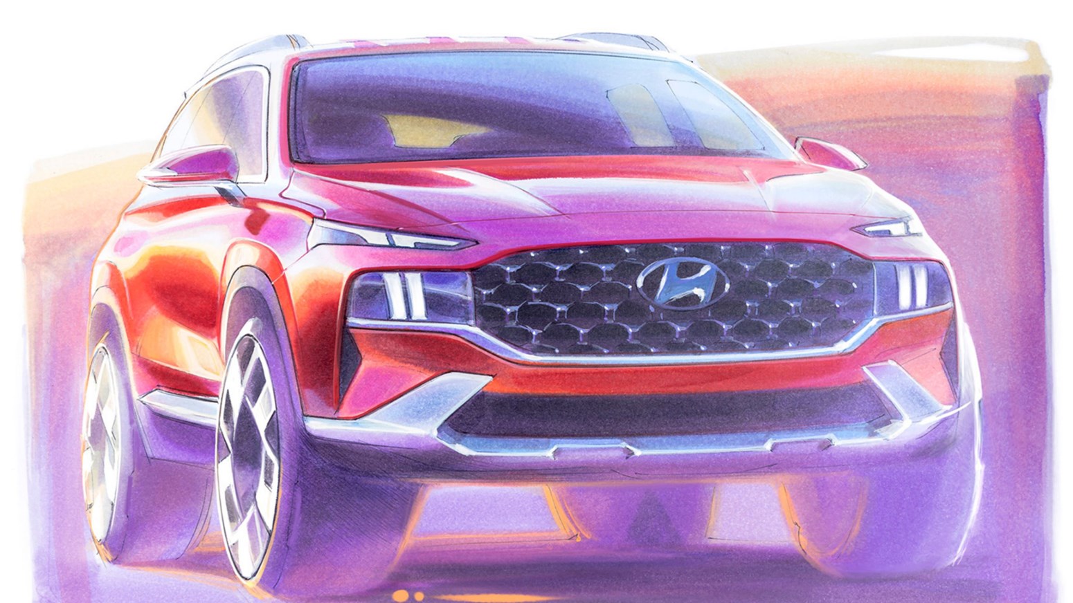 Bildgalleri - en färgglad sketch på Hyundai SANTA FE.