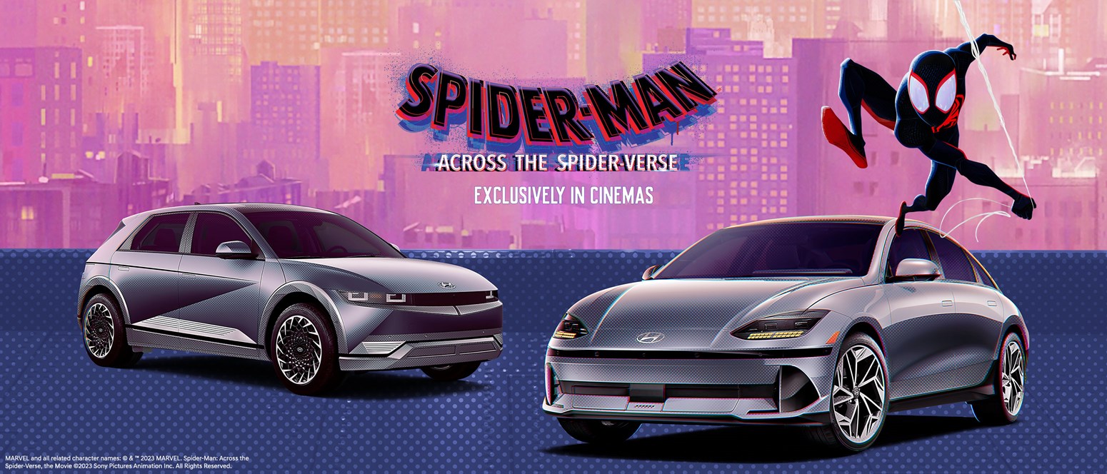 Spider-Man Across the spider-verse Hyundai IONIQ 5 and 6 promotional.