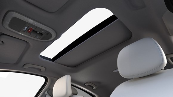 Hyundai IONIQ 6 sollucka interiör design.