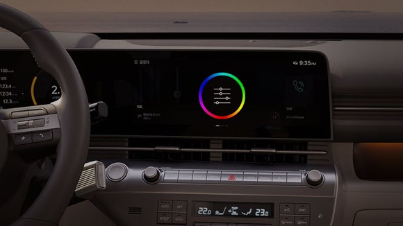 Färgväljare Hyundai kONA LED-stämningsbelysning.