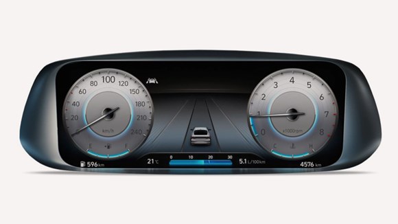 Hyundai i20 digital instrumentering 10,25 tum.