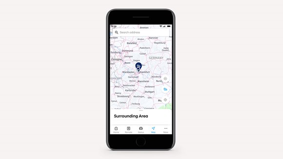 En karta i Bluelink-appen visar var din Hyundai är parkerad.